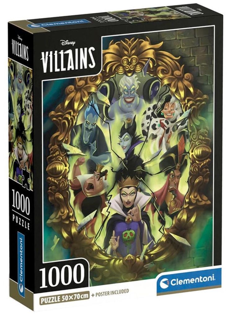 Clementoni Disney Villains, 1000 kusov, rozprávky, 18 rok / Obrázok produktu 