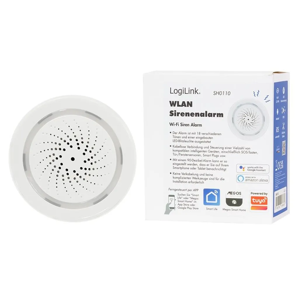 Alarme Sirène Connectée WiFi Logilink 110dB avec Notifications Mobile - 10