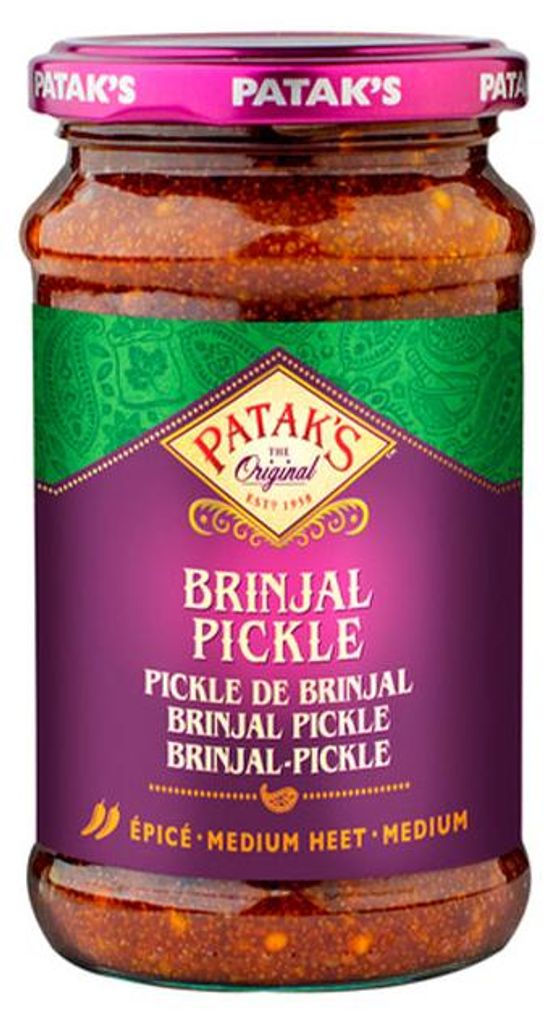 Patak's Brinjal Pickle 312 g – średnia ostrość smak Zdjęcie produktu 