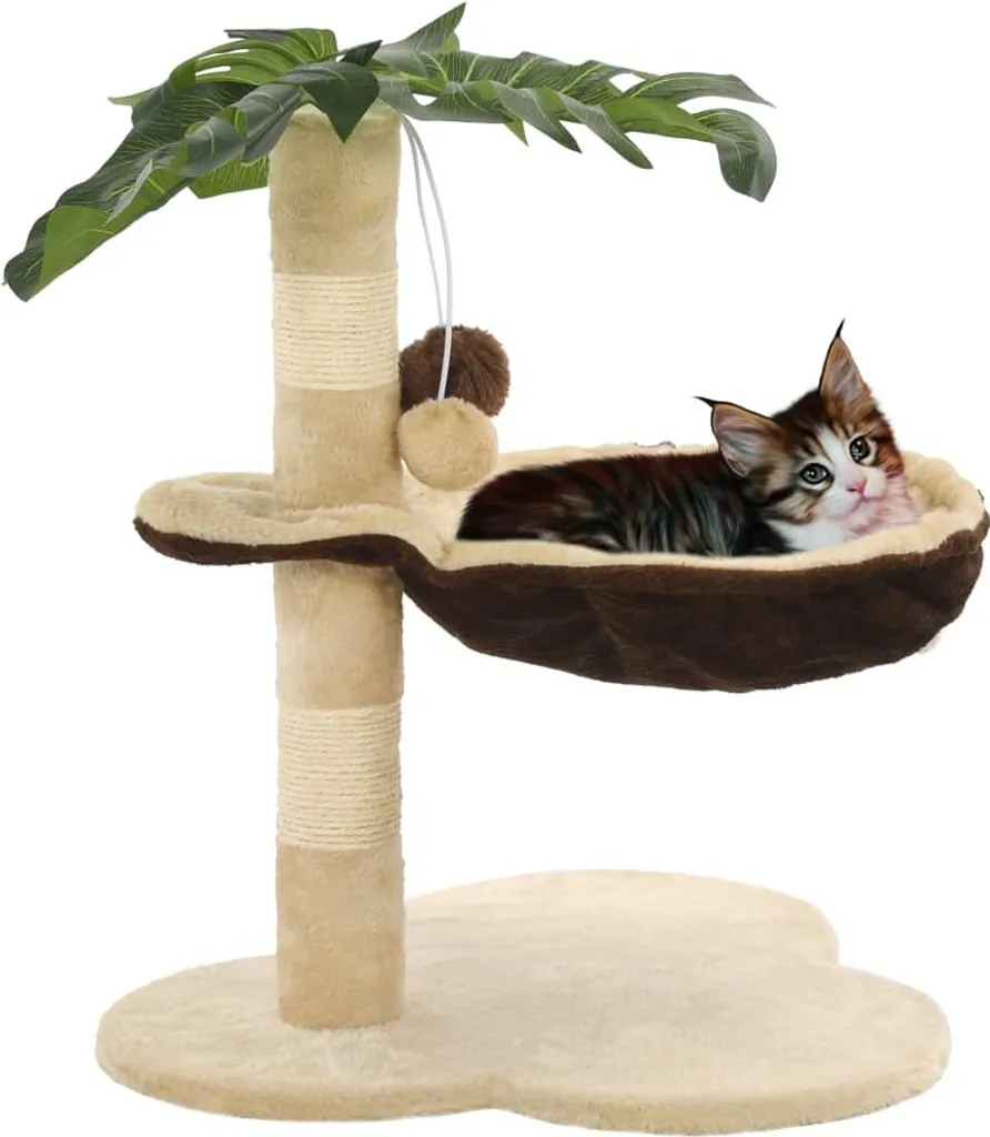 Albero Gatti vidaXL 50cm con Corda in Sisal: Felicità Felina Beige