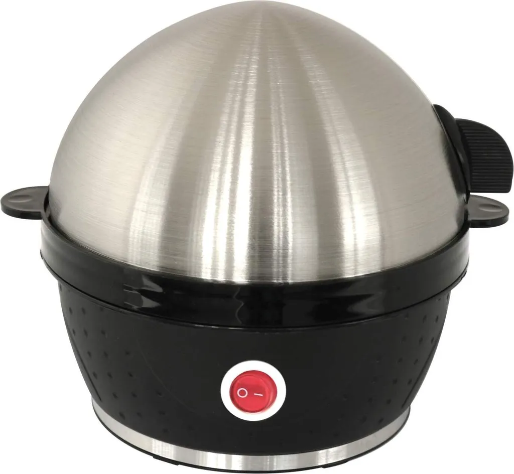 Cuit-œufs Deski 380W avec perce-coquille, acier inoxydable noir