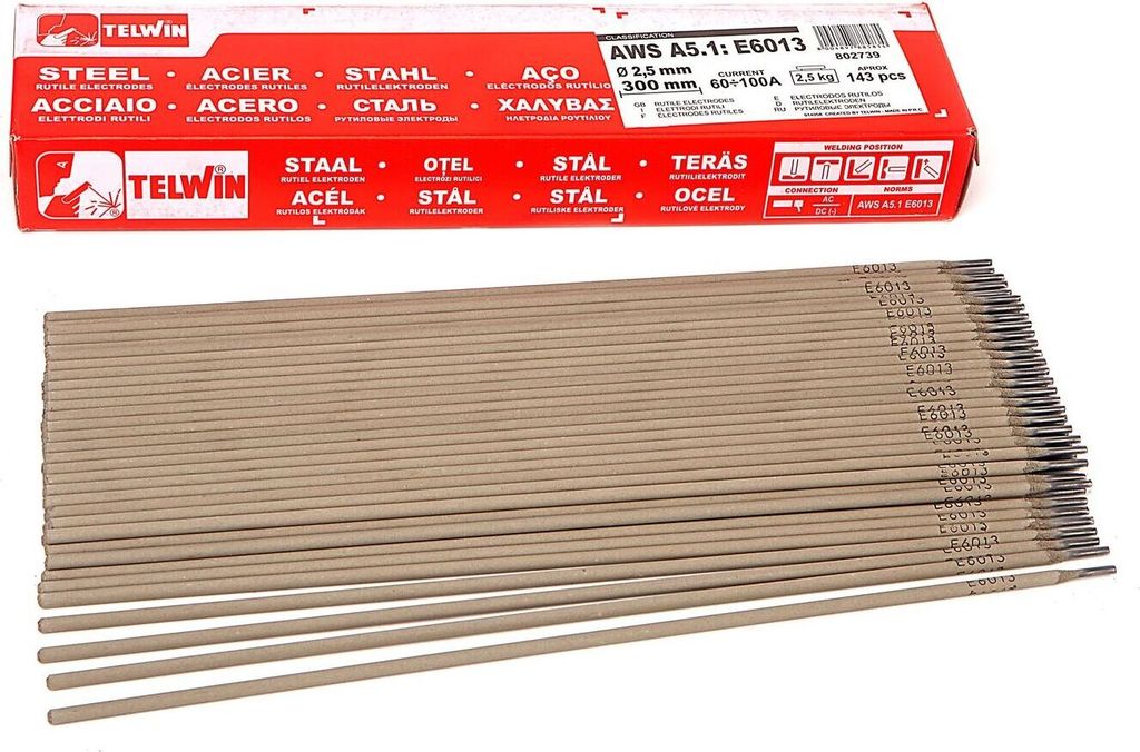 Rutil - Schweißelektroden E6013 Ø2,5x300 mm Schweißen 143Stk Elektroden Schweißgerät