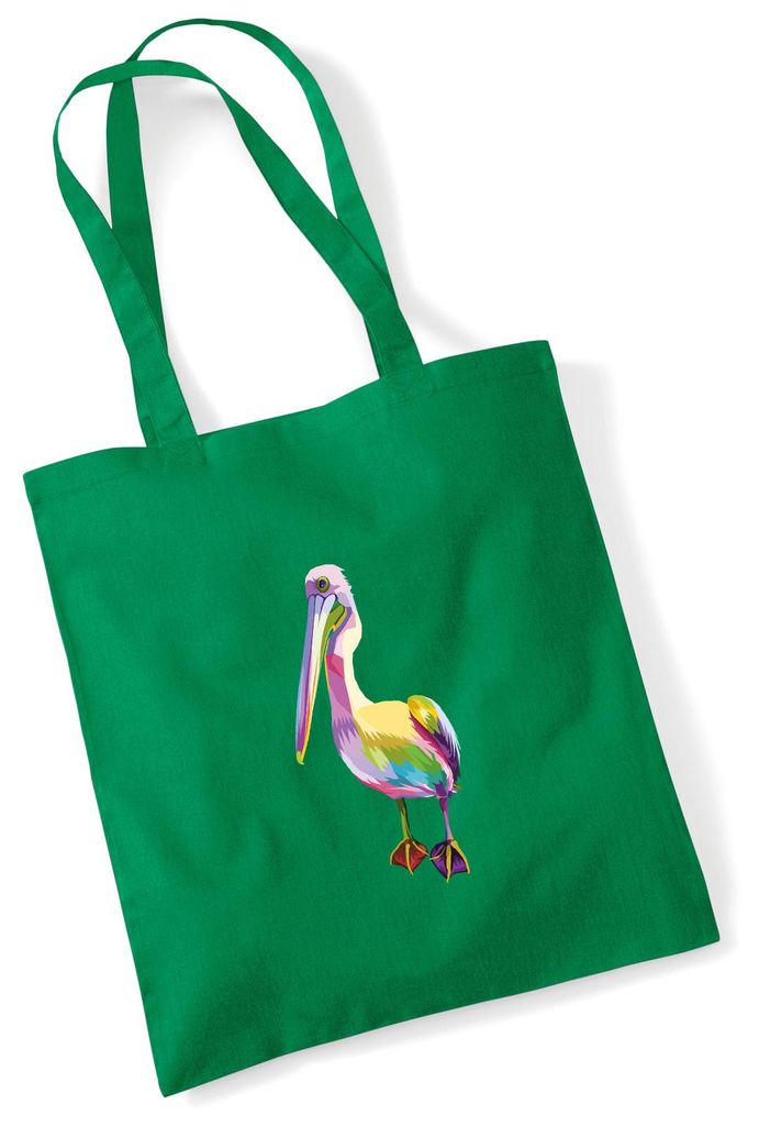 Huuraa Jutebeutel Pelikan Colorful 10 Liter Kelly Green Baumwolle Tasche Geschenkidee
