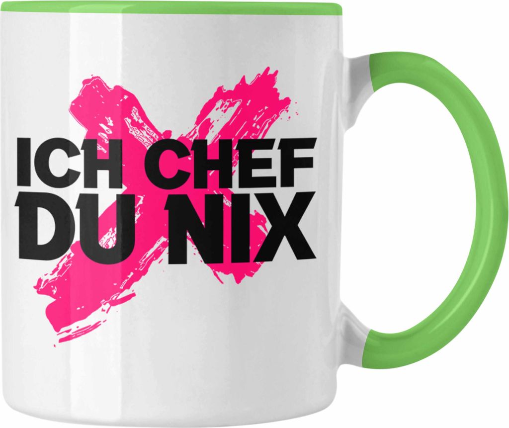 Trendation - Ich Chef Du Nix Tasse Geschenk Von Team Bester Chef Geschenkidee Lustiger Spruch Schaf Tasse (Grün)