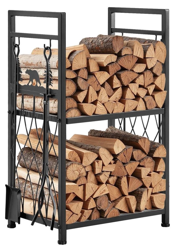 Stojan na palivové dřevo VEVOR, 455x330x765 mm, dvoupatrový Obrázek produktu 