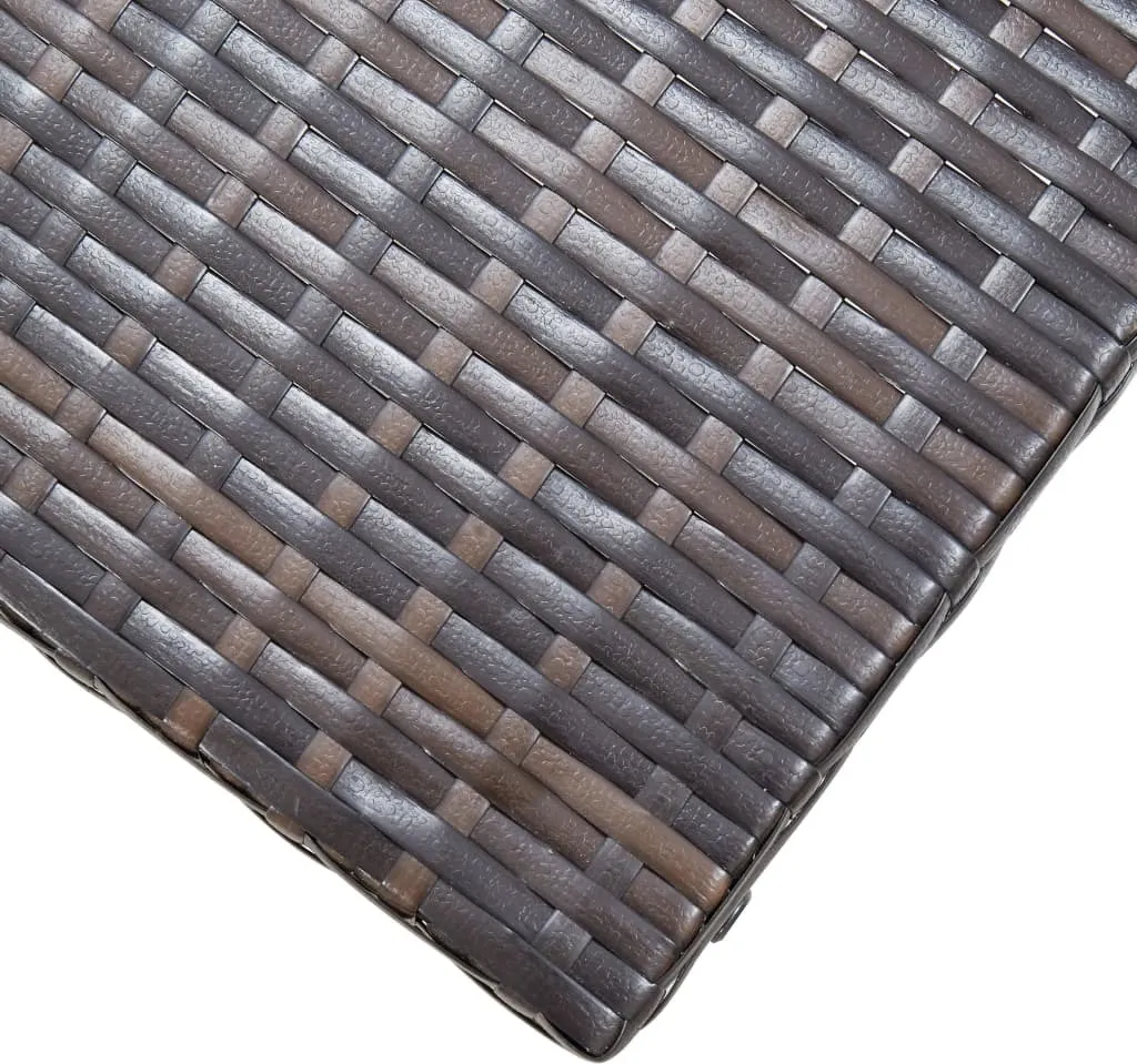 Tabouret pliant Poly Rattan marron résistant aux intempéries et pliable