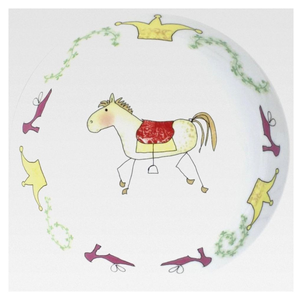 Kinderteller 18 cm Märchenprinzessin | Suppenteller mit Prinzessinnen-Design aus Porzellan