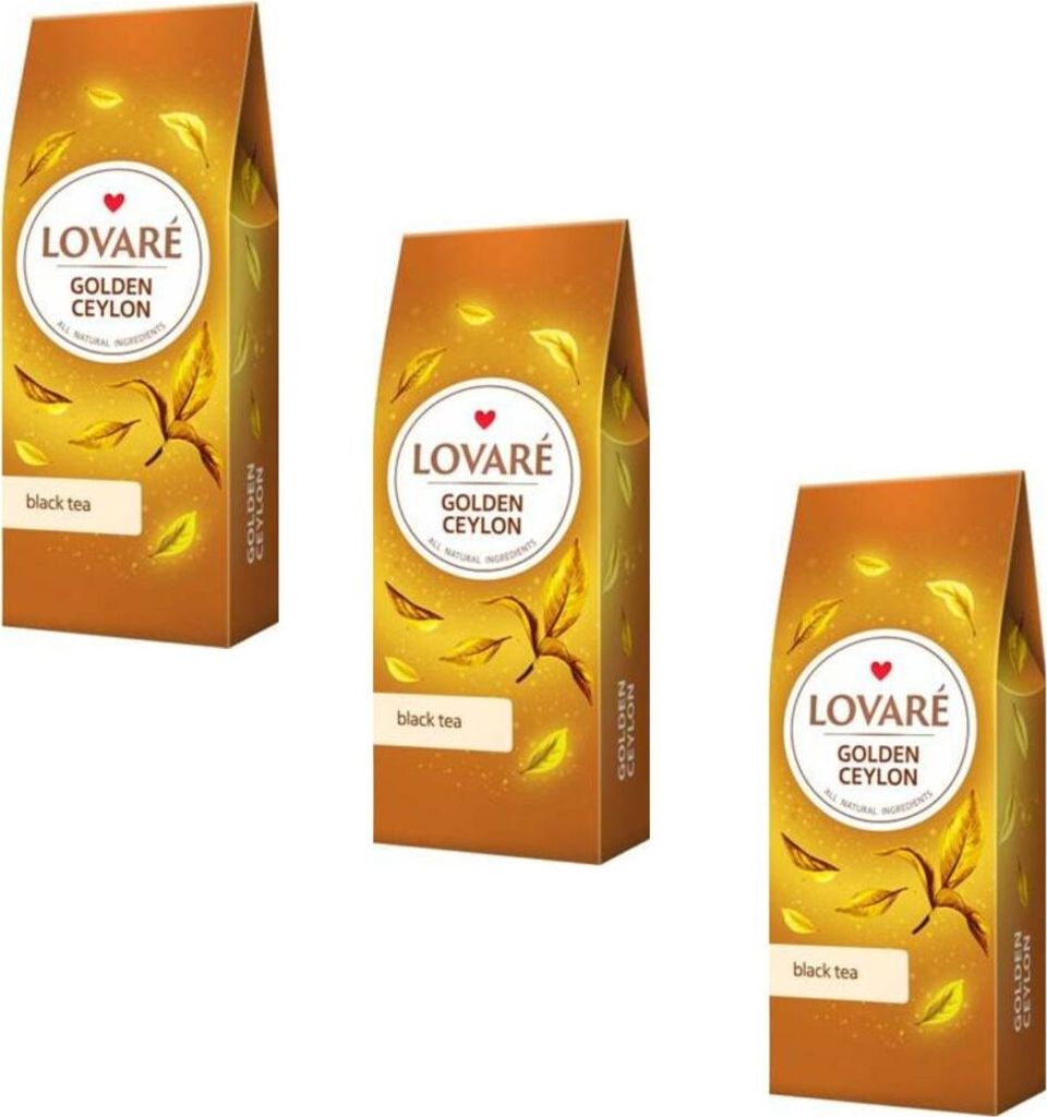 3x 80 g Lovare Tee "Golden Ceylon" Schwarztee