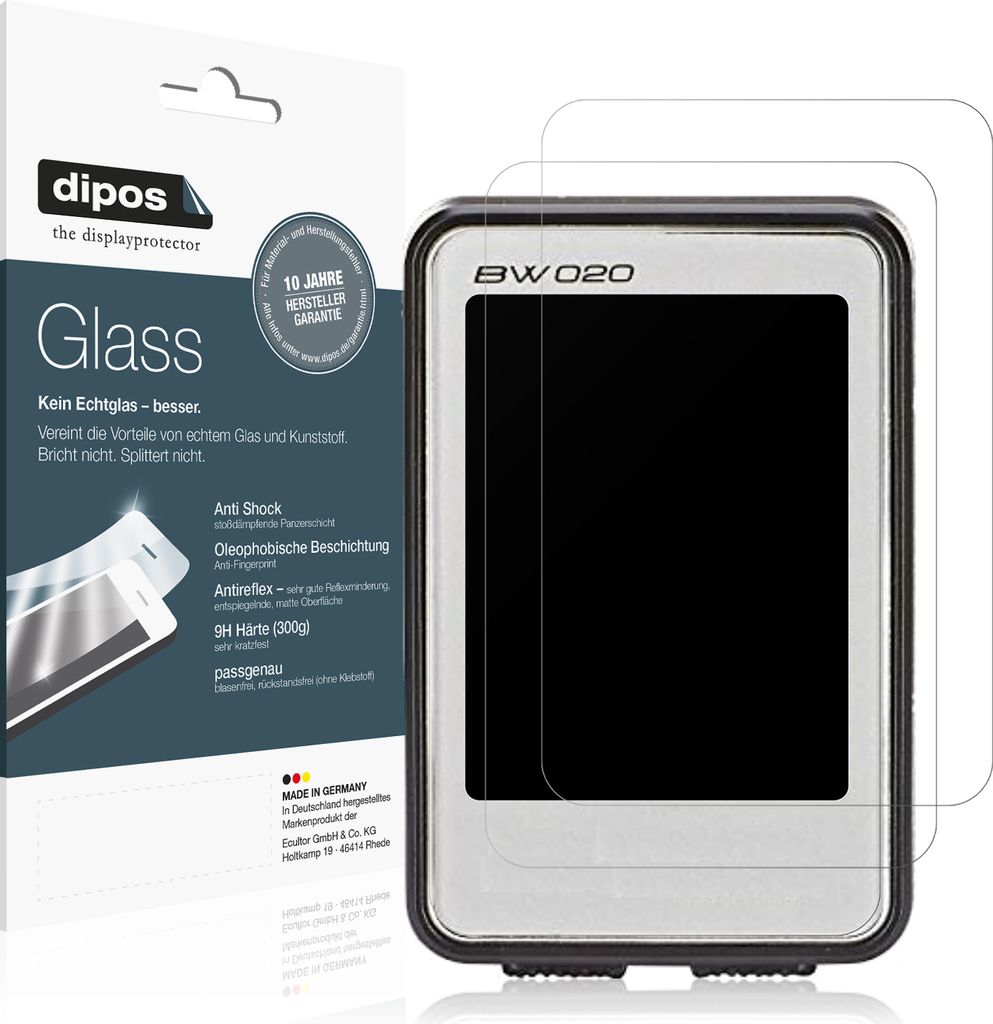 2x Schutzfolie für Prophete BW-020 matt - Anti-Shock 9H Folie dipos Glass Kunststoffglas