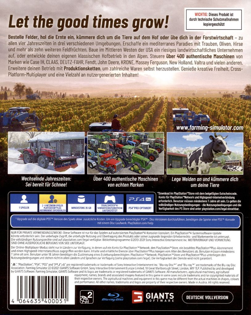 Landwirtschafts-Simulator 22 - Konsole PS4