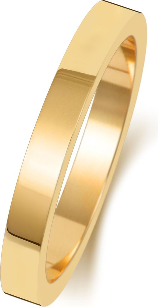 Schwerer 9 Karat (375) Gold 2,5mm Flach Form Herren/Damen - Trauring/Ehering/Hochzeitsring, 64 (20.4); TRS188549KYRSV