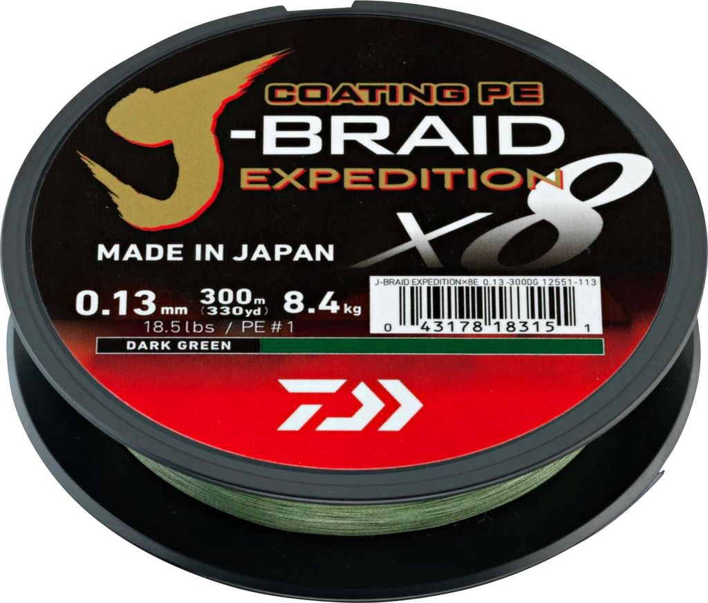 Daiwa J-Braid Expedition, zelená - 300 m Obrázok produktu 