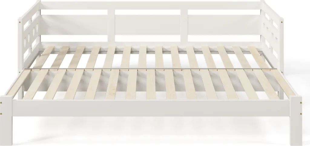 Lit d'appoint extensible blanc 90x190 cm idéal pour chambre d'amis - 22