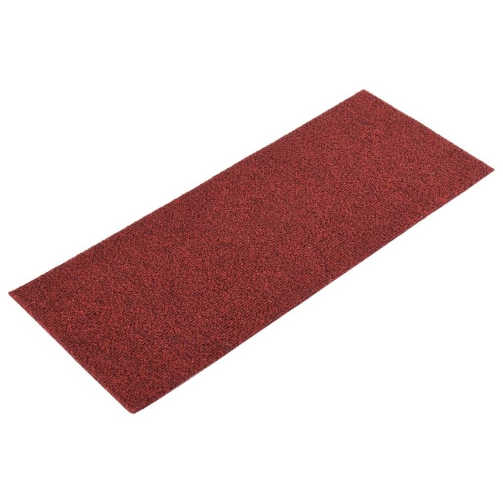 Stufenmatten Selbstklebend 15 Stk. 60x25 cm Bordeauxrot Rechteckig