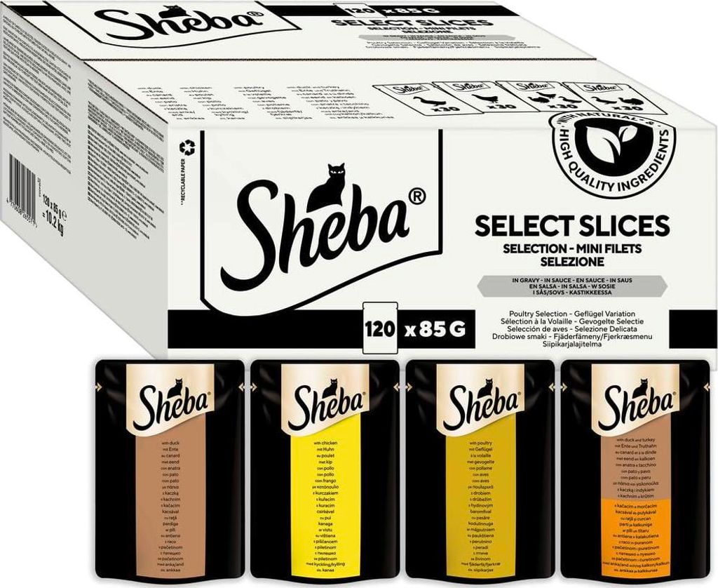 SHEBA® Portionsbeutel Multipack Selection in Sauce Geflügel Produktbild 