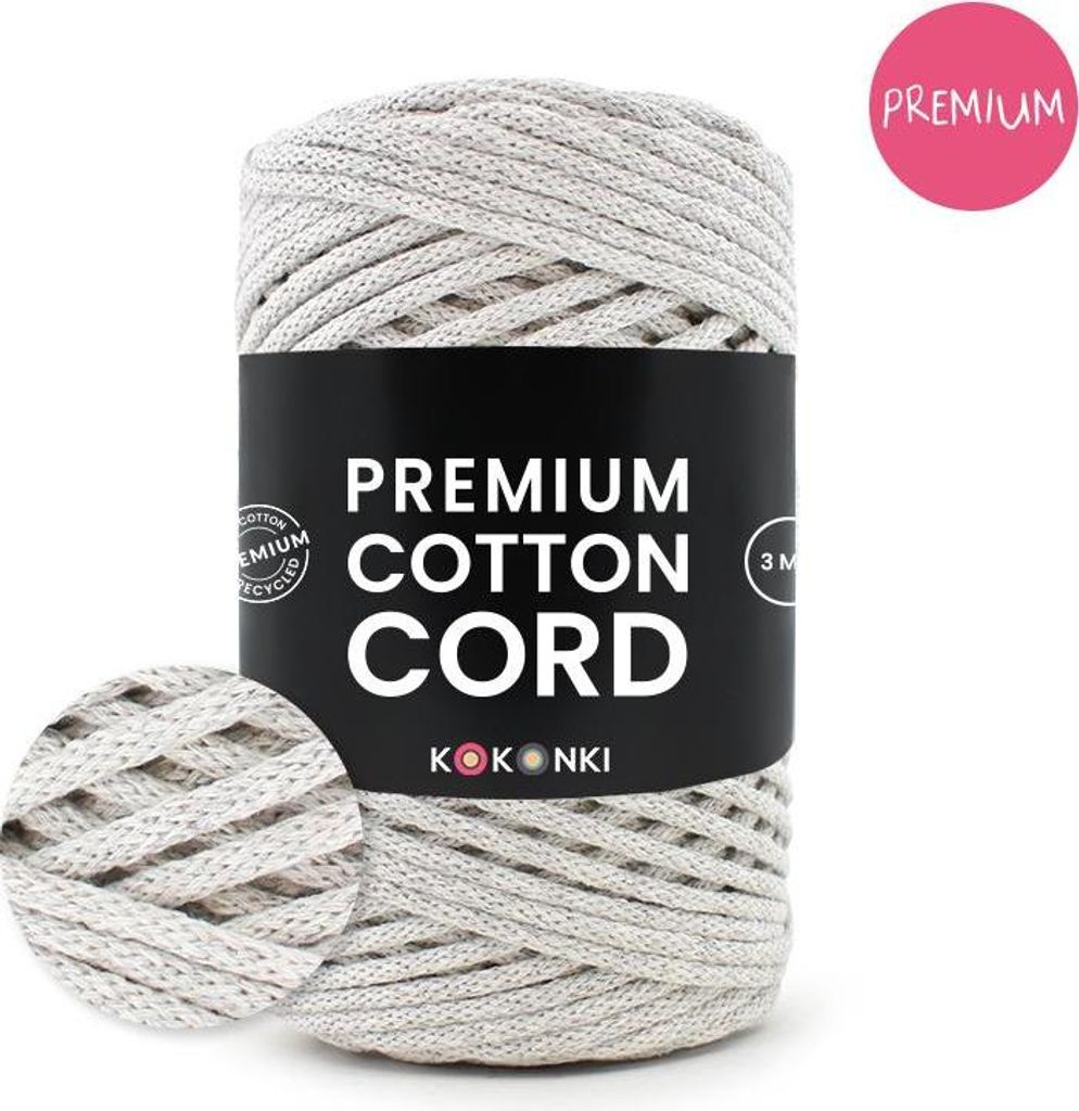 Premium Baumwollkordel 3 mm Kokonki, 100 m Rolle, Farbe 306 Produktbild 