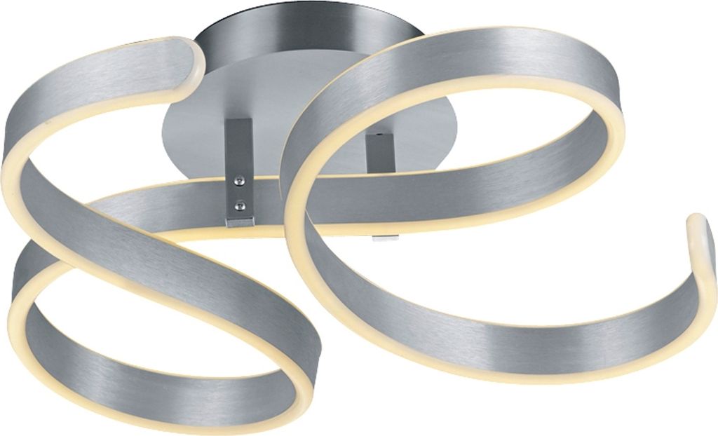 Trio Leuchten - Design Deckenleuchte I Deckenlampe I Lampe I Leuchte Stahl I Silber I nickel matt inkl. LED 3-stufig dimmbar - Frank Dimmer I Dimmb...