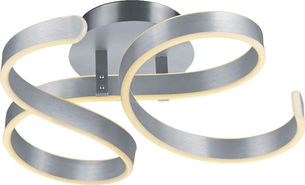 Luminaire de plafond LED dimmable en acier argenté pour salon moderne