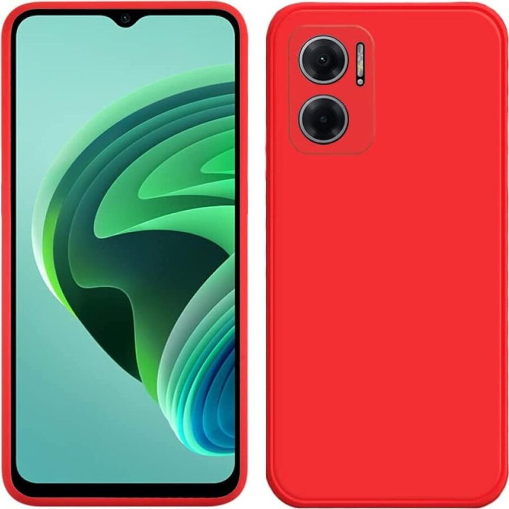 Redmi 10 5G Hülle, Flüssig Silikon Weich Gummi Schutzhülle für Xiaomi Redmi 10 5G Rot