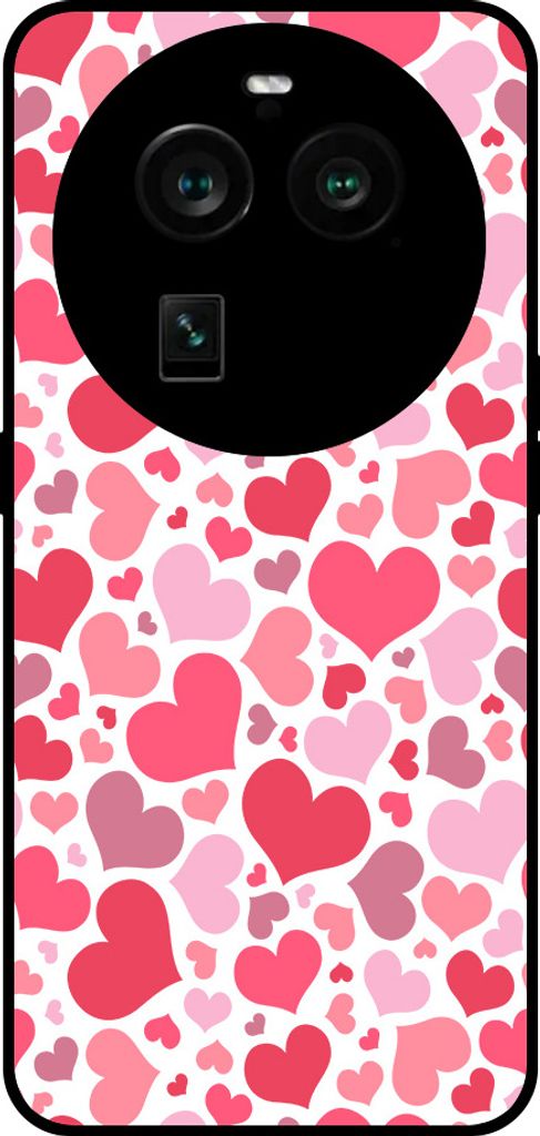 Smartphonica Telefon Fall geeignet für Oppo Find X6 Pro mit Herzen drucken - Herzen Design TPU Backcover Fall - Kinder Fall mit Herzen Design