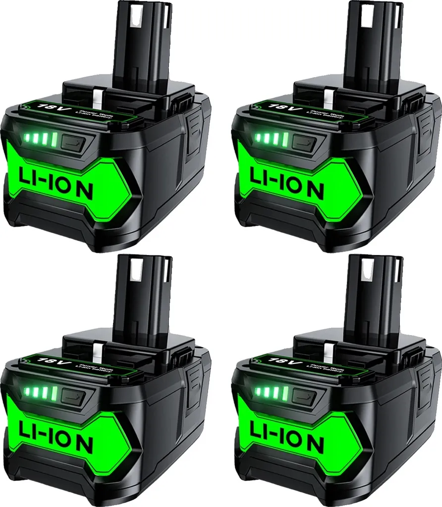 4x Batterie Li-ion 6000mAh pour Ryobi P108 - Pack 6.0Ah haute capacité