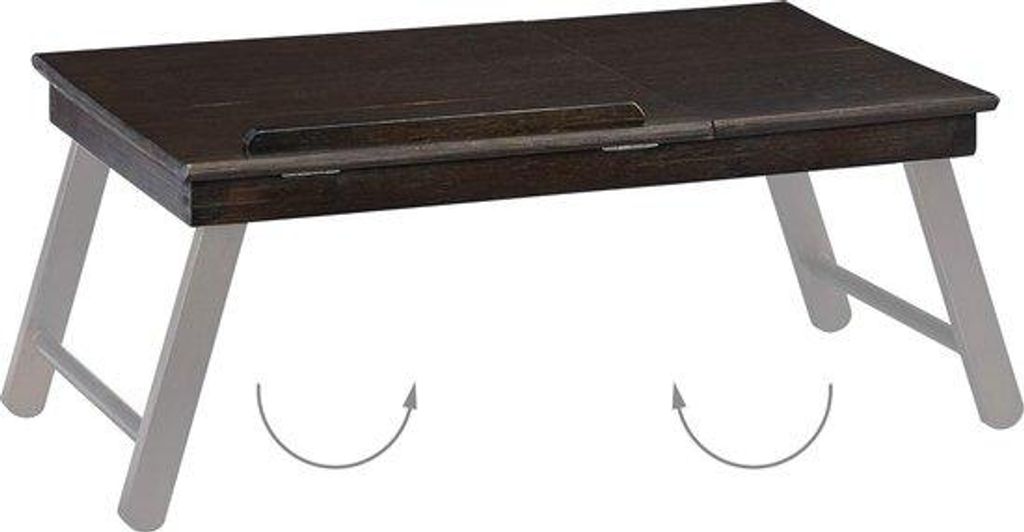 Arbeitsplatz Bettisch mit Klappe, kleiner Nachttisch mit Klappfüße, Laptop-Tisch fürs Bett, Klapptisch für Laptop und Essen