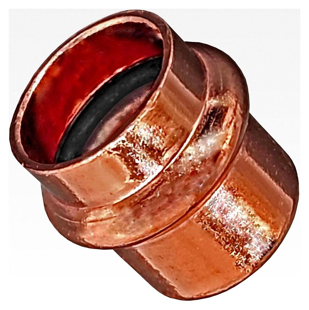 Pressfitting Kappe für Kupferrohr Außendurchmesser 15mm mit Muffenanschluss zum Verpressen V Kontur Endstück Stopfen Deckel Verschluss Abschluss...