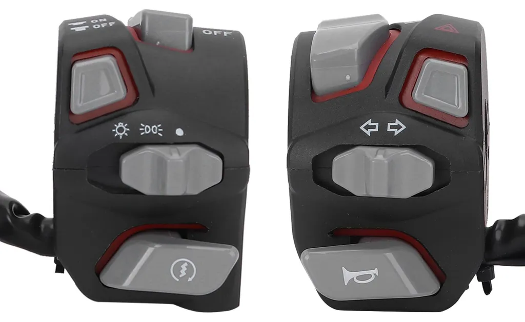Commutateur de clignotant moto étanche rouge universel diamètre 22mm