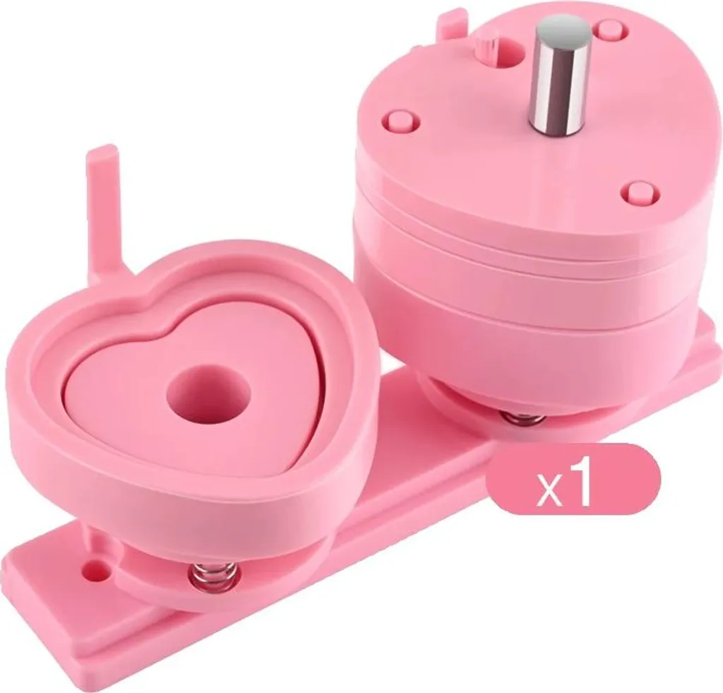 Machine Badge Cœur pour Mariage et Fête - Set Créatif Rose Format 57mm