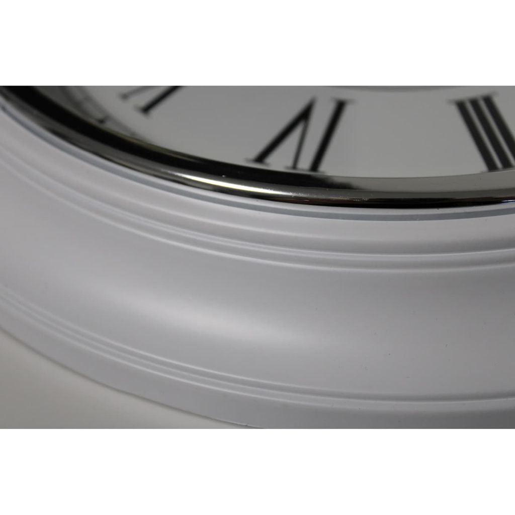 Boltze Wanduhr Yella | Ø 40 Cm, Retro-Design Mit Römischen Ziffern | Weiß, Aus Glas & Kunststoff