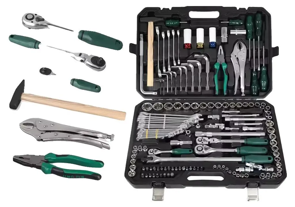 Mallette de réparation auto avec kit de douilles 144 pcs en acier