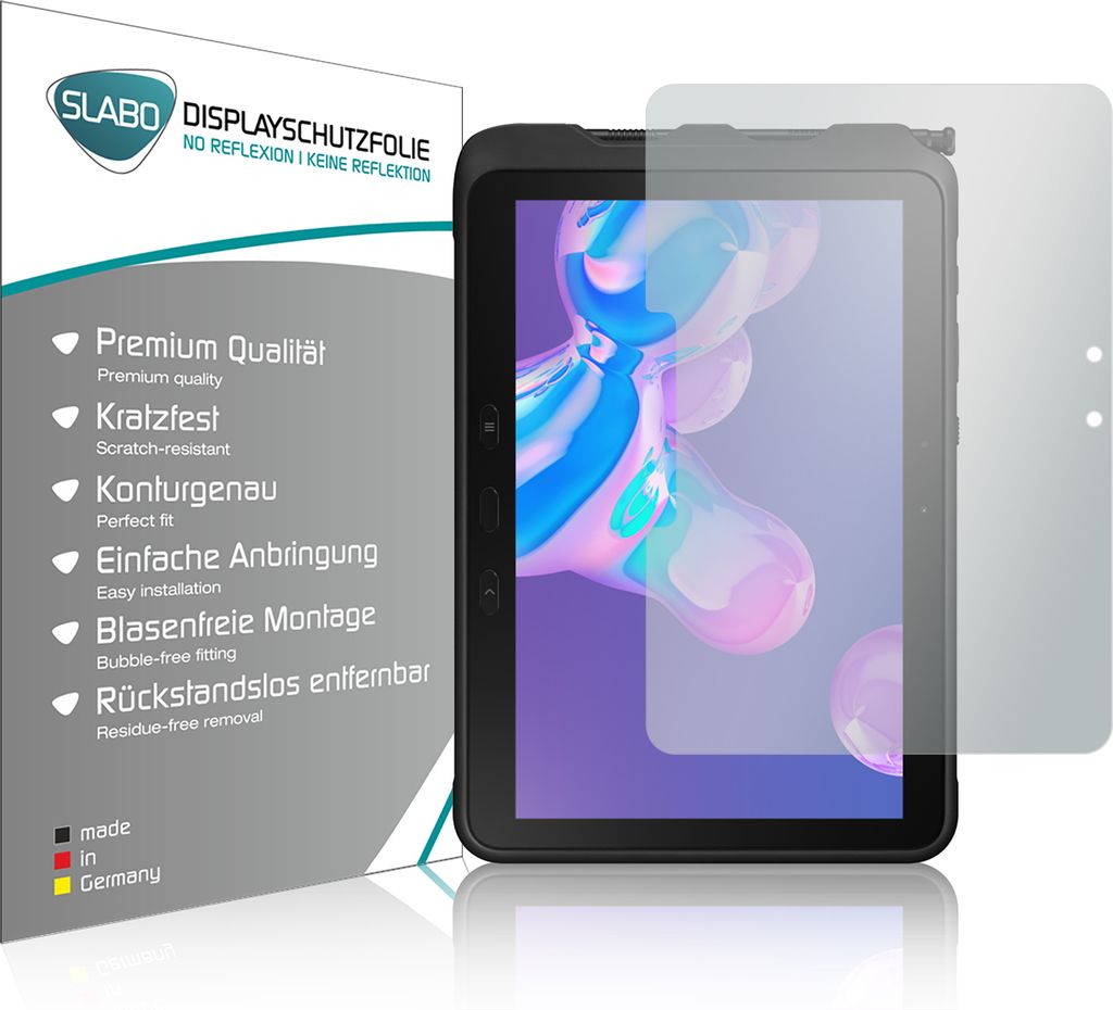 2x Slabo Displayschutzfolie für Samsung Galaxy Tab Active Pro (LTE | Wi-Fi) (SM-T540 | SM-T545) MATT "No Reflexion" (verkleinerte Folien) Displayf...