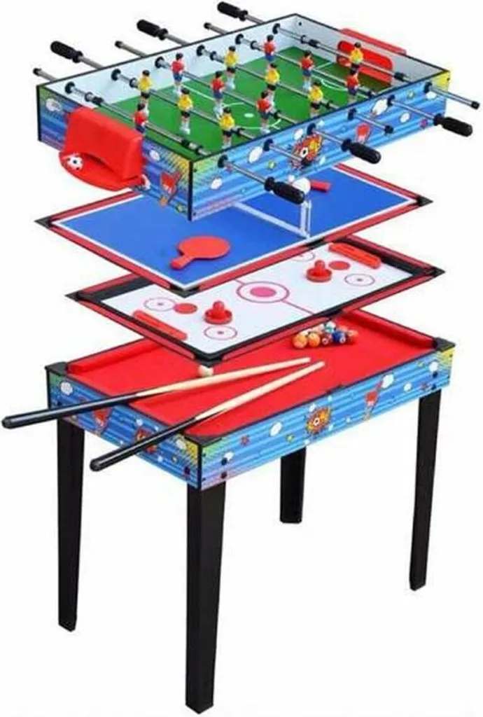 Table Multi-jeux 4 en 1 Convertible 94cm - Structure Stable et Robuste