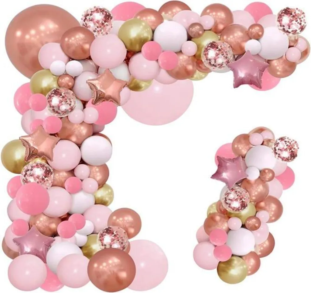 Arche de ballons roses pastel 166 pièces en latex biodégradable