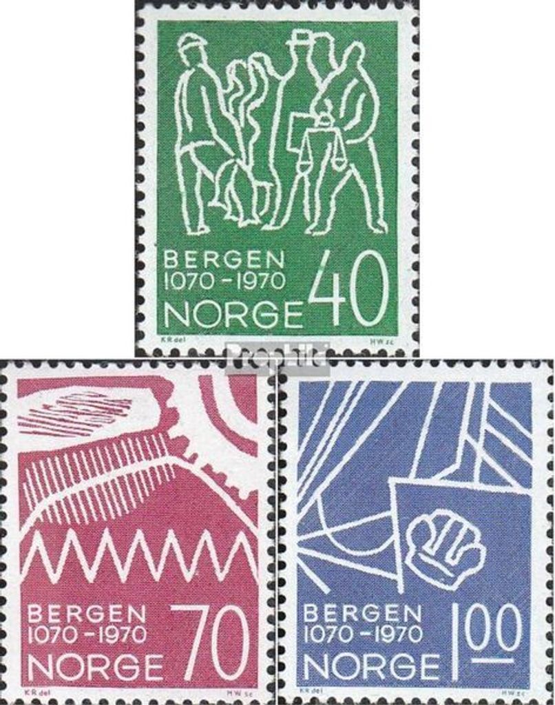 Briefmarken Norwegen 1970 Mi 608-610 (kompl.Ausg.) Produktbild 