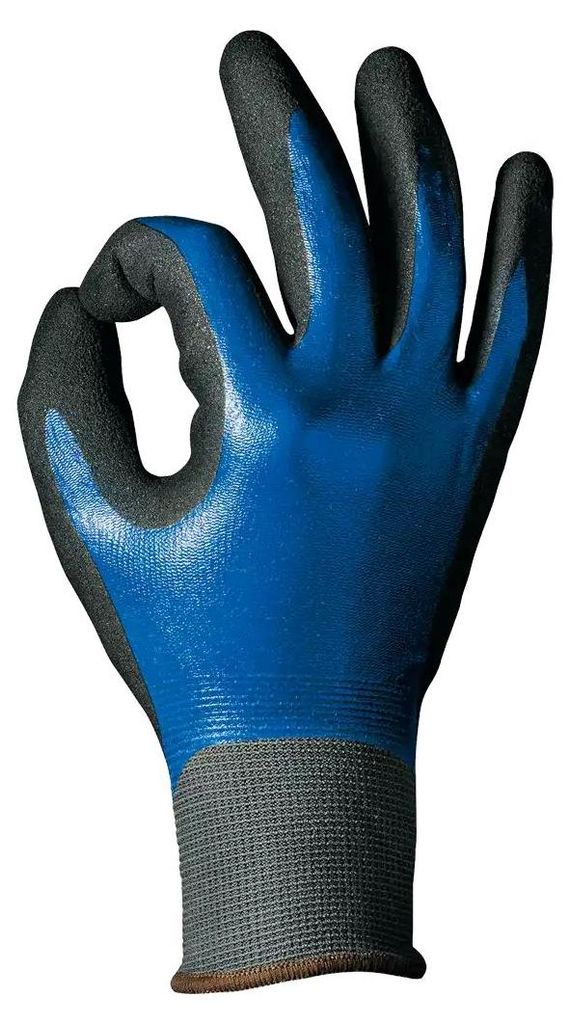 Sir Safety GEKO Arbeitshandschuhe, doppelte Nitrilbeschichtung, Nylon, 12 Paar, M, BLAU