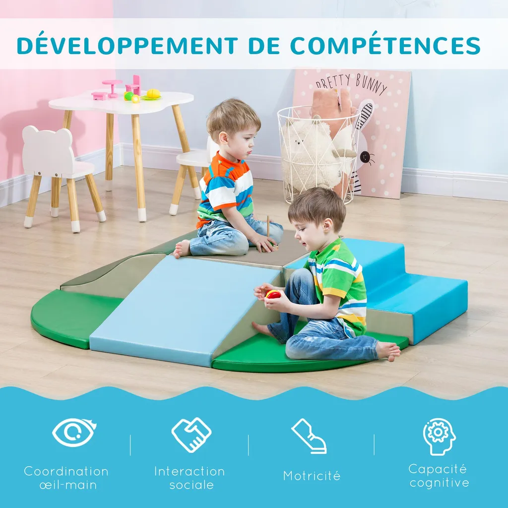 Blocs mousse construction bébé 6 pièces avec housse synthétique - 3