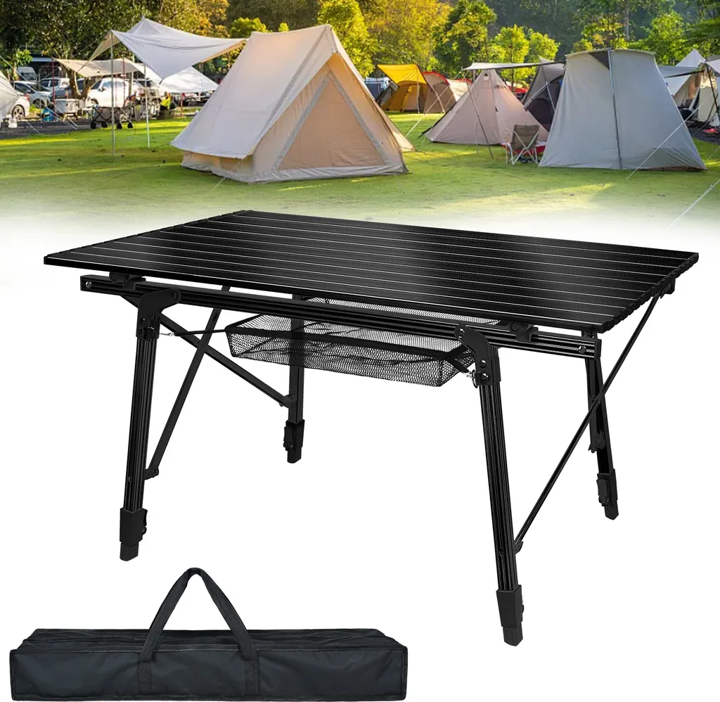 Table pliante de camping stable et compacte avec hauteur réglable - 10