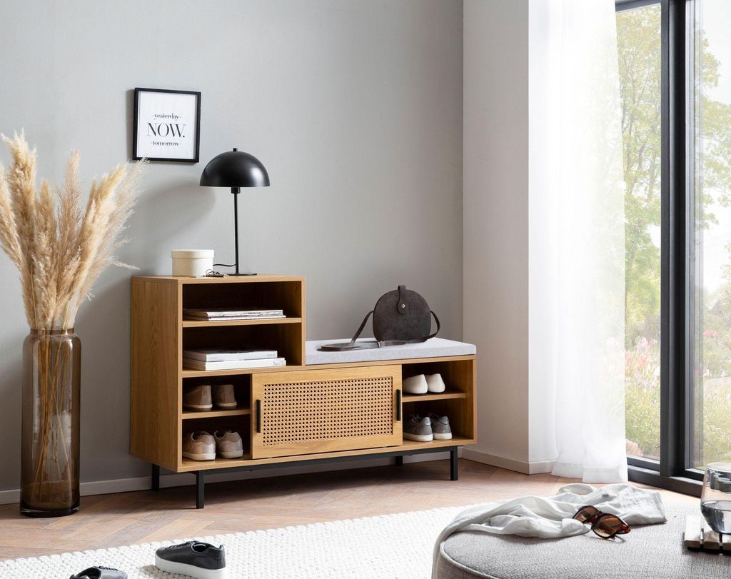FineBuy Schuhbank mit Sitzfläche 120x75,5x40 cm
