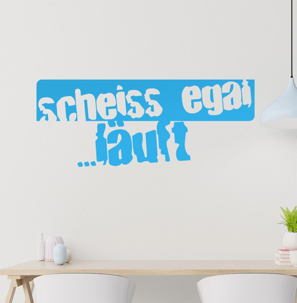 KIWISTAR scheiss egal...läuft - Programm Auto Maschine Funktioniert Wandtattoo in 6 Größen - Wandaufkleber Wall Sticker - Dekoration, Küche, Wo...