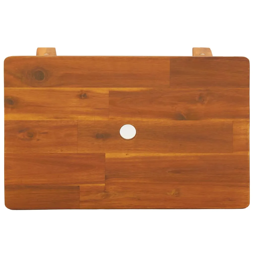 Tabouret en Bois Massif 45 cm - Siège d'Appoint Robuste Rectangulaire - 6