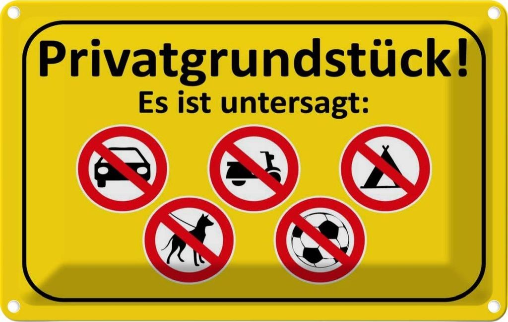 vianmo Blechschild 12x18 cm Privatgrundstück Es ist Produktbild 