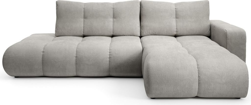 Masseno Ecksofa DUCA R-S mit Schlaffunktion L-Form, Sofa mit Bettkasten, Wohnzimmersofa, Couch, Soffa, Bettsofa, Couchgarnitur- Hellgrau, FLOW 16