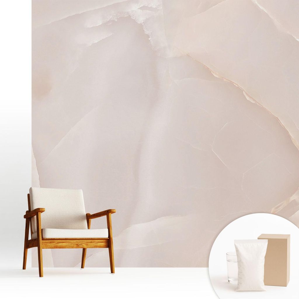 Fototapete - 250x250 cm - Tapete - Wandtapete - Wandbilder - Dekofolie - Tapete Folie - Wand - Dekoration - Wohnzimmer - Rosa Marmor
