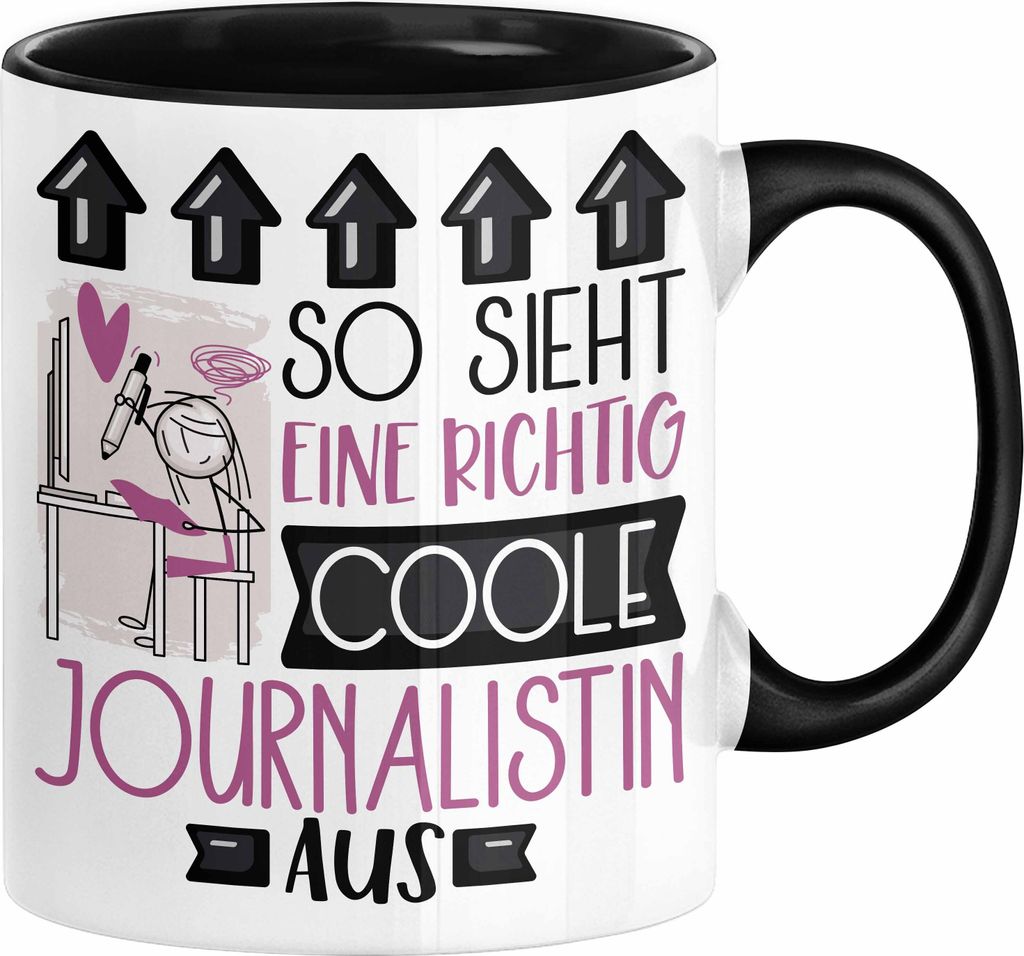 Journalistin Geschenk Tasse Geschenkidee für Journalistin Geburtstag Weihnachten Spruch So Sieht Eine Richtig Coole Journalistin Aus Kaffee-Becher...
