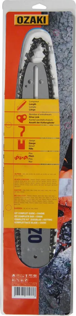 Pack Guide et Chaîne de Tronçonneuse Ozaki 30cm 3/8 LP 1.3mm 44E