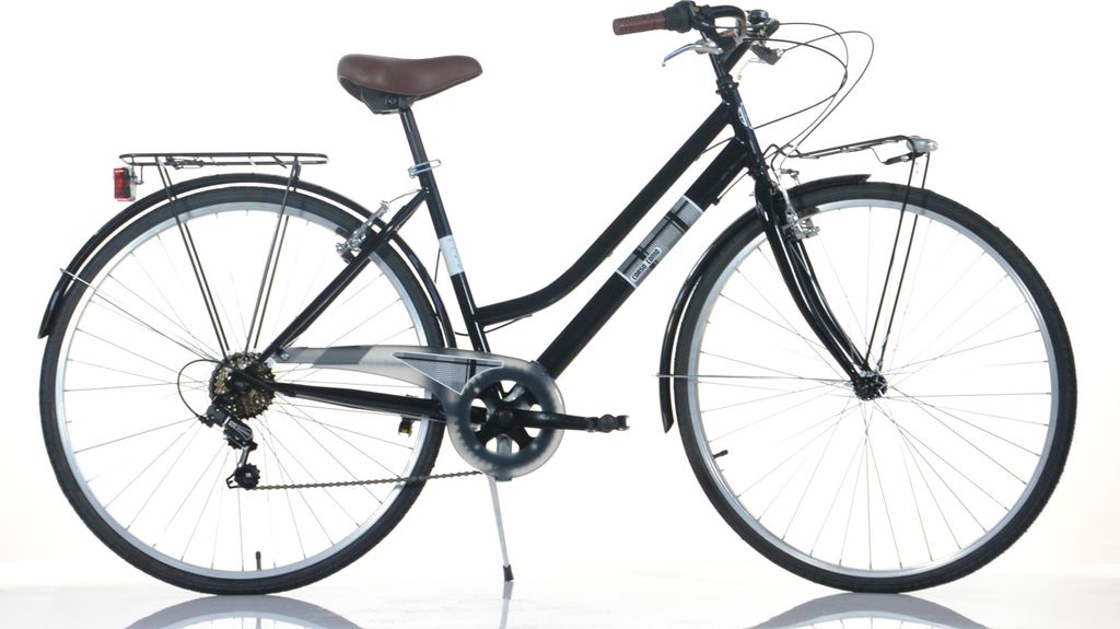 Dino Bikes 28-Zoll Damen-Trekkingrad, Schwarzes Citybike