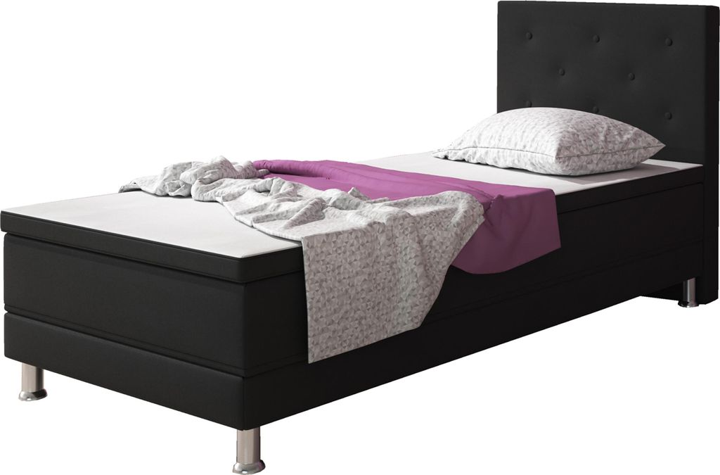 Inter Handels Boxspringbett Esra, 90x200, Schwarz Produktbild 