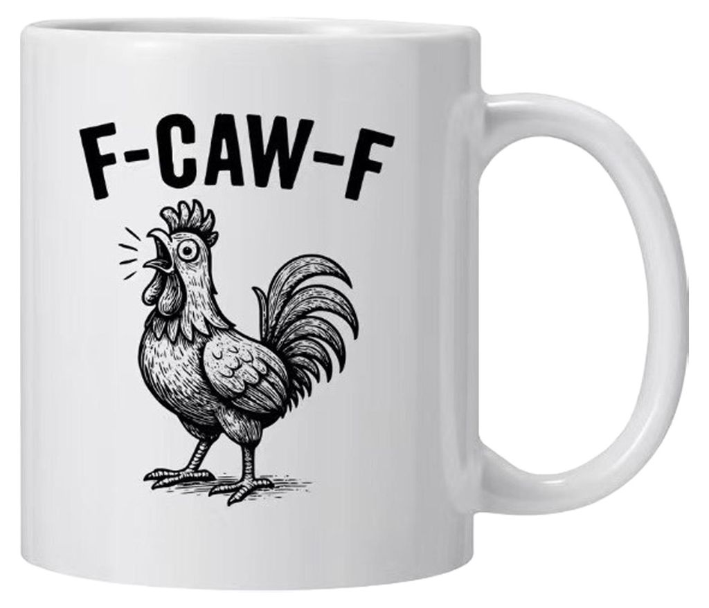Kaffeebecher mit Hahn-Motiv, Keramik, 330 ml, lustiges Hahn-Motiv für Damen und Herren, ideal für heißen und kalten Tee, Wasser, Saft, Büro ode...