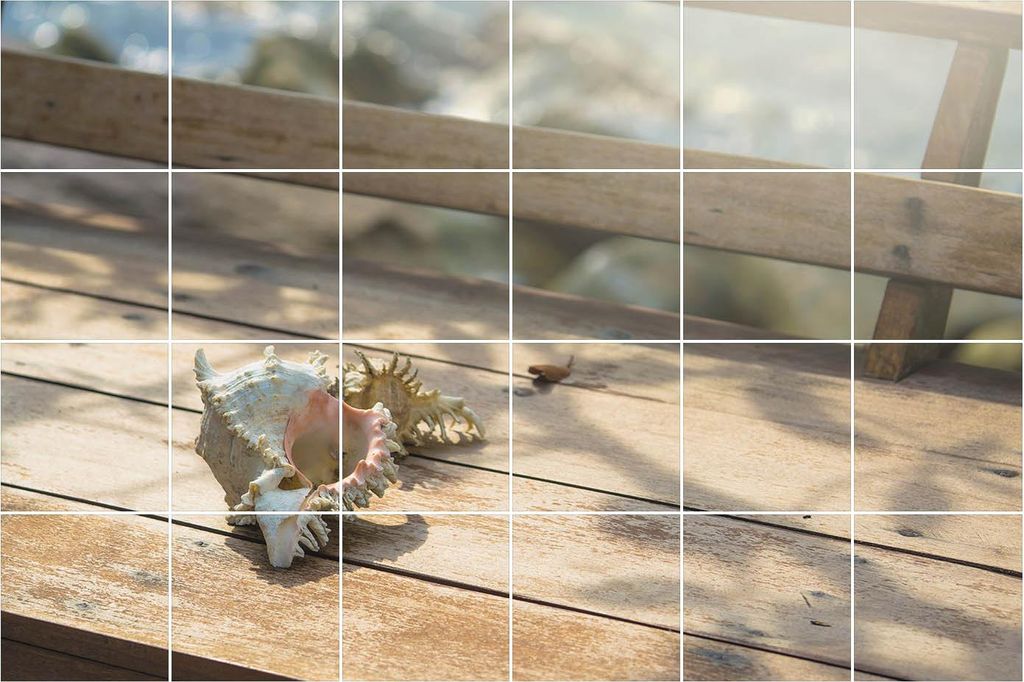 Fliesenaufkleber 15x15 cm – 24 Stück – Selbstklebend – Wasserfest – Pflegeleicht – Hitzebeständig – Für Küche & Bad – Muschel auf...